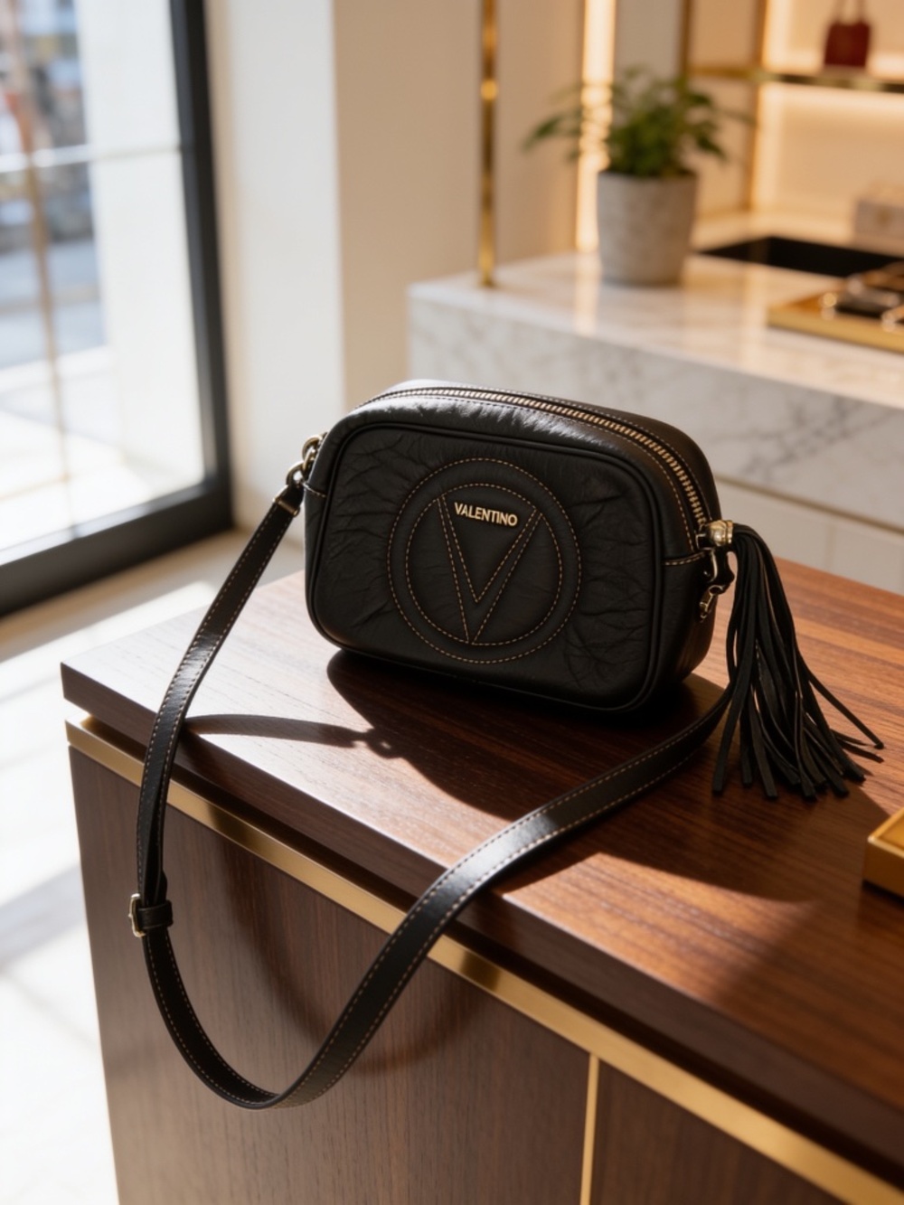Mario Valentino Mia Signature Leather Crossbody Bag